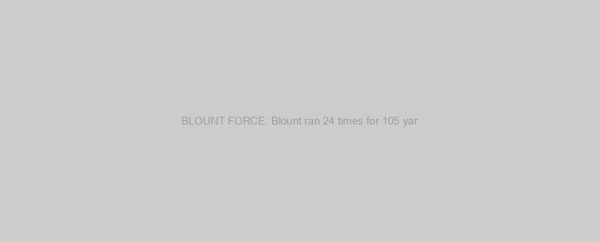 BLOUNT FORCE: Blount ran 24 times for 105 yar